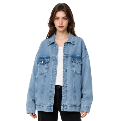 Women's Oversized Drop Shoulder Denim Jacket