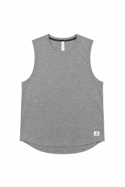 Men's Summer Heather Curved-Hem Breathable Workout Tank Top