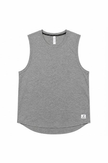 Men's Summer Heather Curved-Hem Breathable Workout Tank Top
