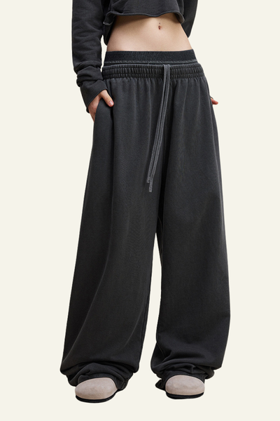 Women's  Vintage-Washed Cotton Straight-Leg Pants.