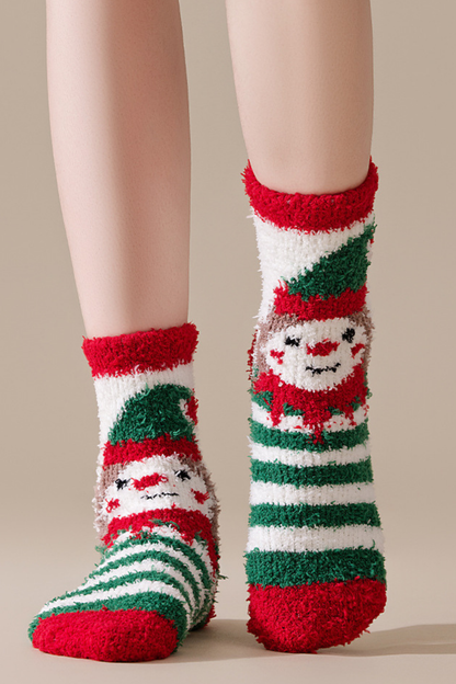 Unisex Winter Christmas Coral Fleece Warm Sleep Mid Socks