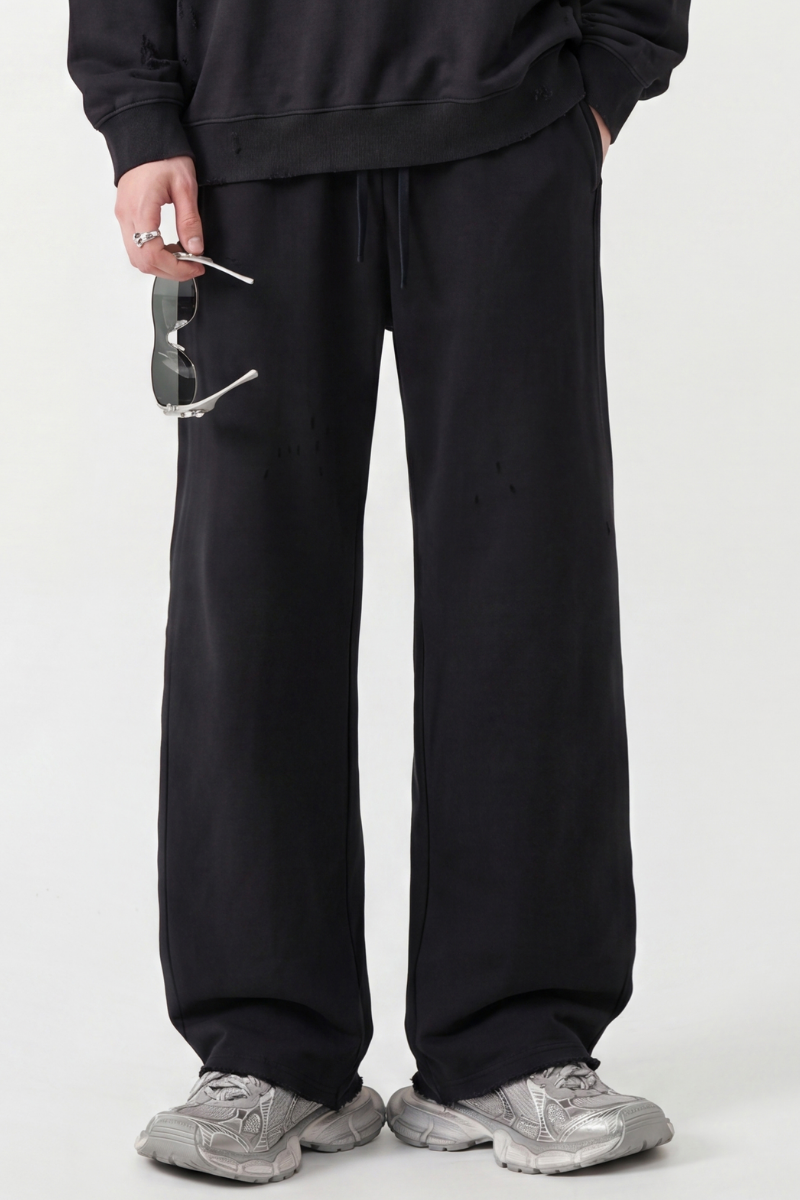 Men Fall Clothing Distressed Wide Leg Streetwear Sweatpants