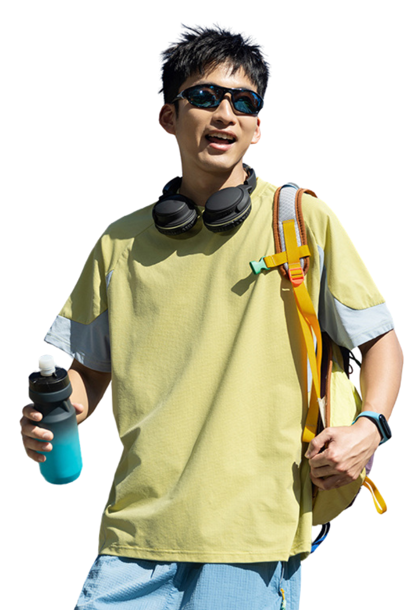 Unisex Summer Mint Colorblock Quick Dry UPF Tee