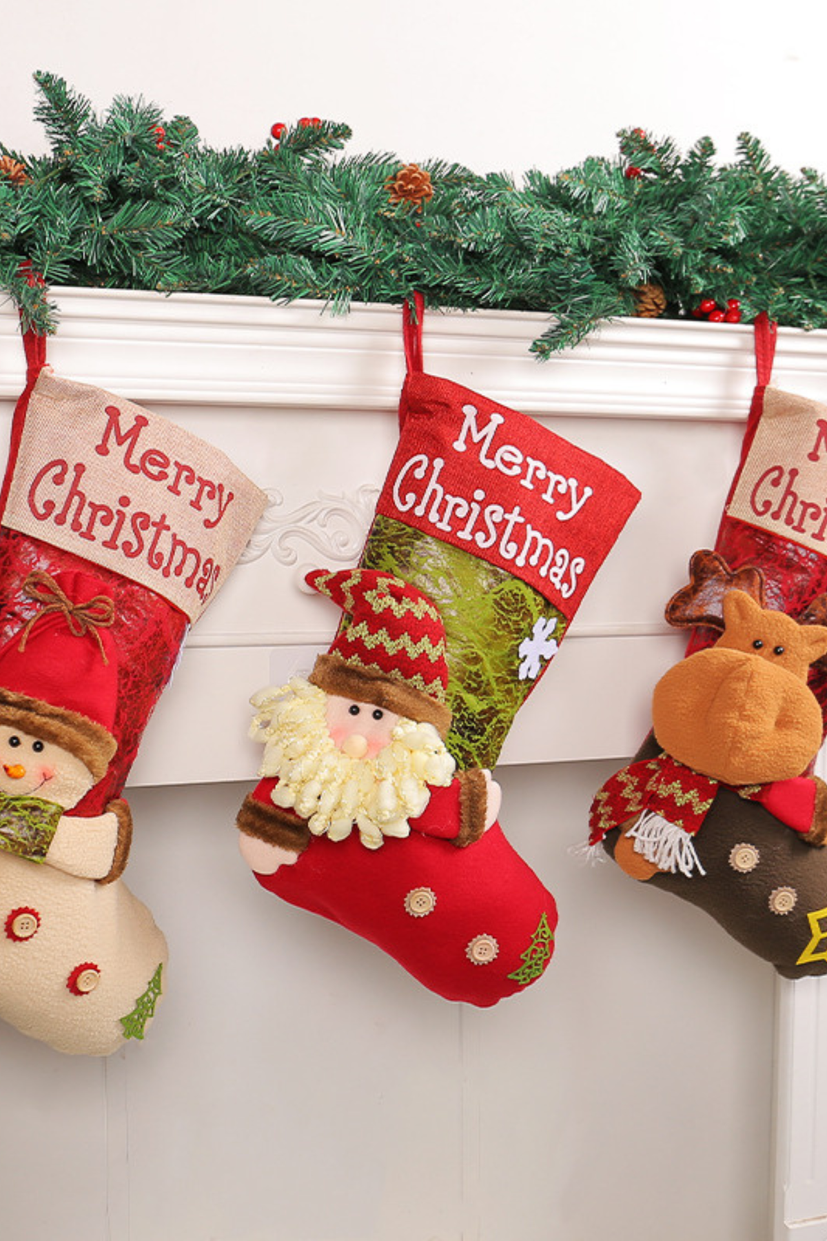Christmas 3D Santa Ornament Socks Large Thick Decor