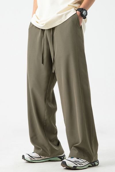 Men's Summer Ice Silk Loose Straight Wrinkle Free Pants
