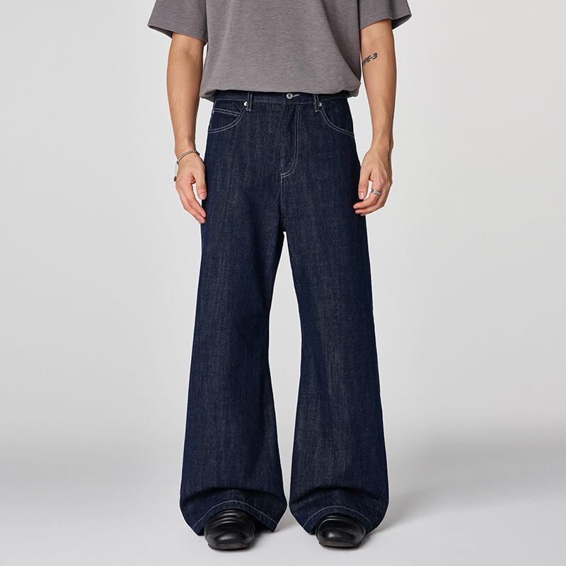 Men's Spring Denim Contrast Stitch Flare Denim Jeans