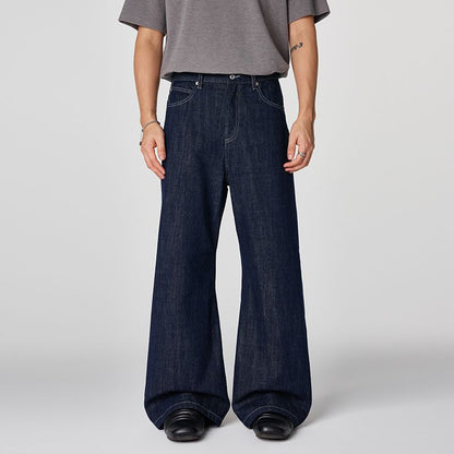 Men's Spring Denim Contrast Stitch Flare Denim Jeans