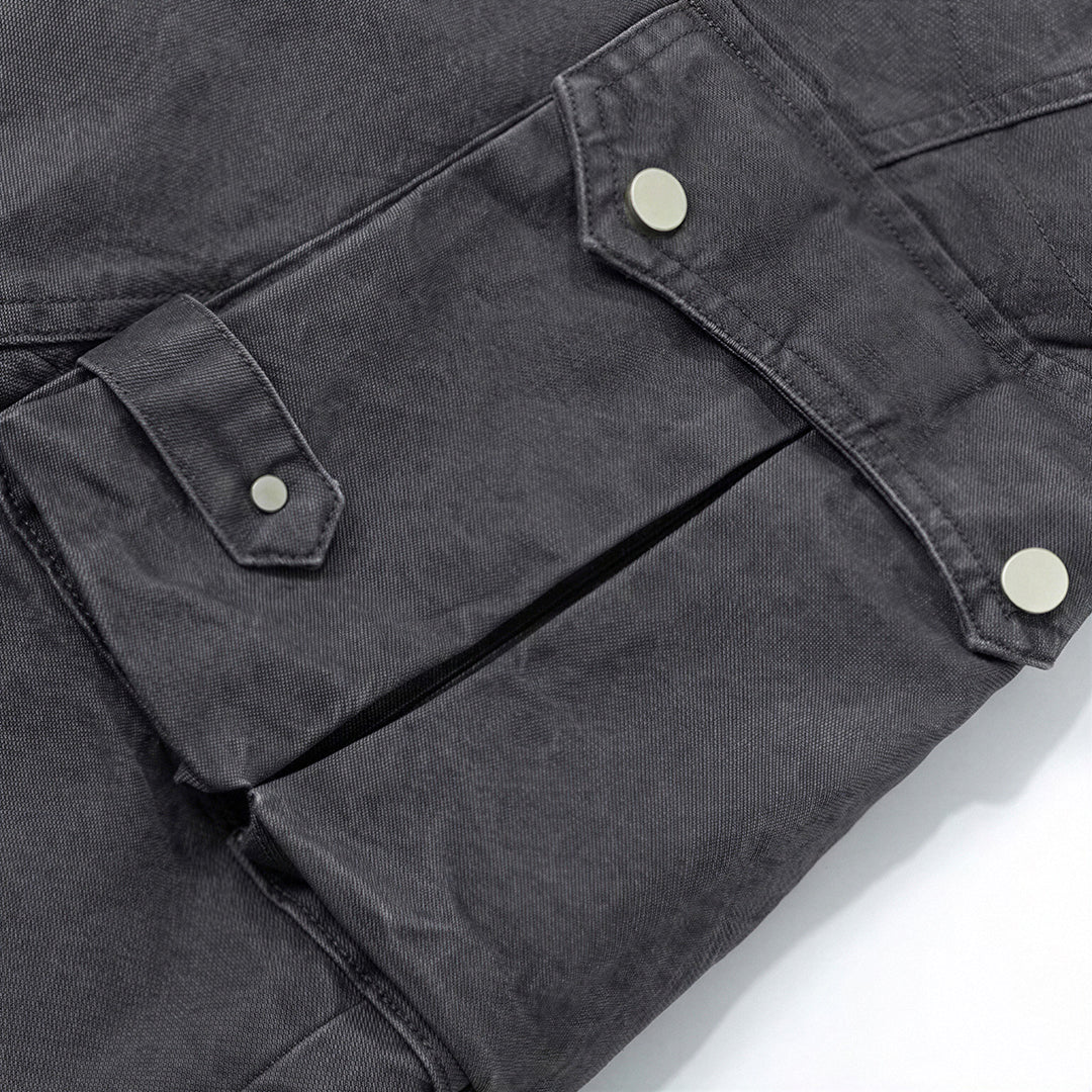 Men's Spring Multi-Pocket Tech Cargo Wide-Leg Pants