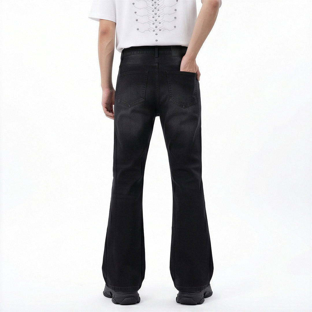 Men's Spring White Slim Flare Denim Jeans