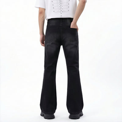 Men's Spring White Slim Flare Denim Jeans