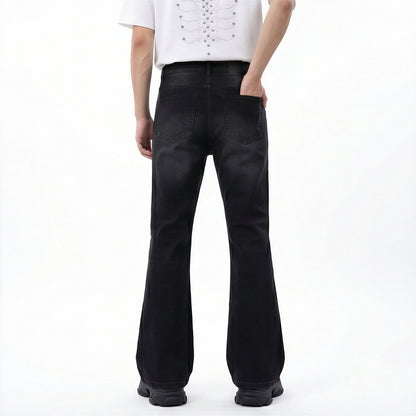 Men's Spring White Slim Flare Denim Jeans
