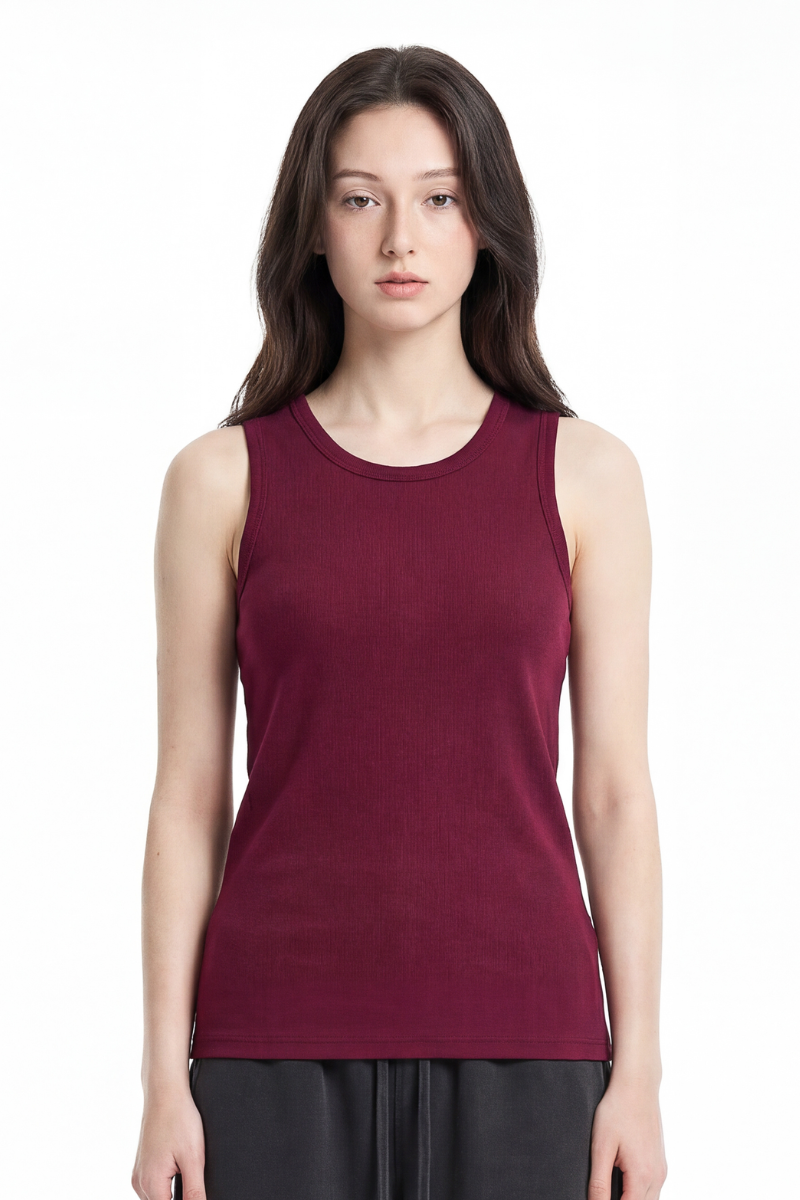 Women's Summer 430g Heavy Ribbed Solid Sleeveless Tank