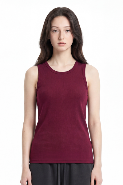 Women's Summer 430g Heavy Ribbed Solid Sleeveless Tank