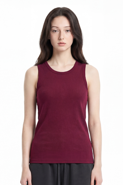 Women's Summer 430g Heavy Ribbed Solid Sleeveless Tank