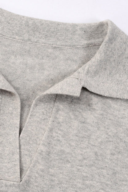 Unisex Fall 420G Cropped Polo Collar Knit Sweater