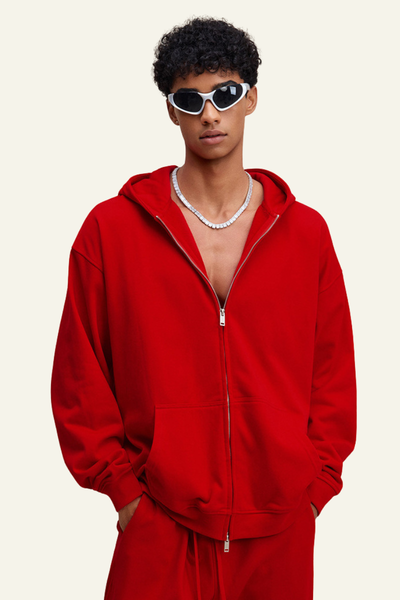 Men's Streetwear Full Zipper Hooded Jacket