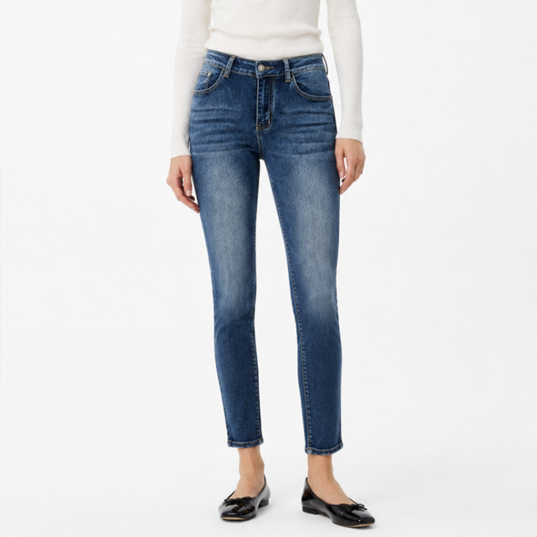 Women's Vintage High Waist Wash Stretch Skinny Jeans