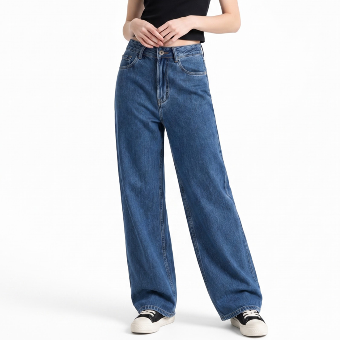 Women's High Waist Soft Straight Leg Jeans