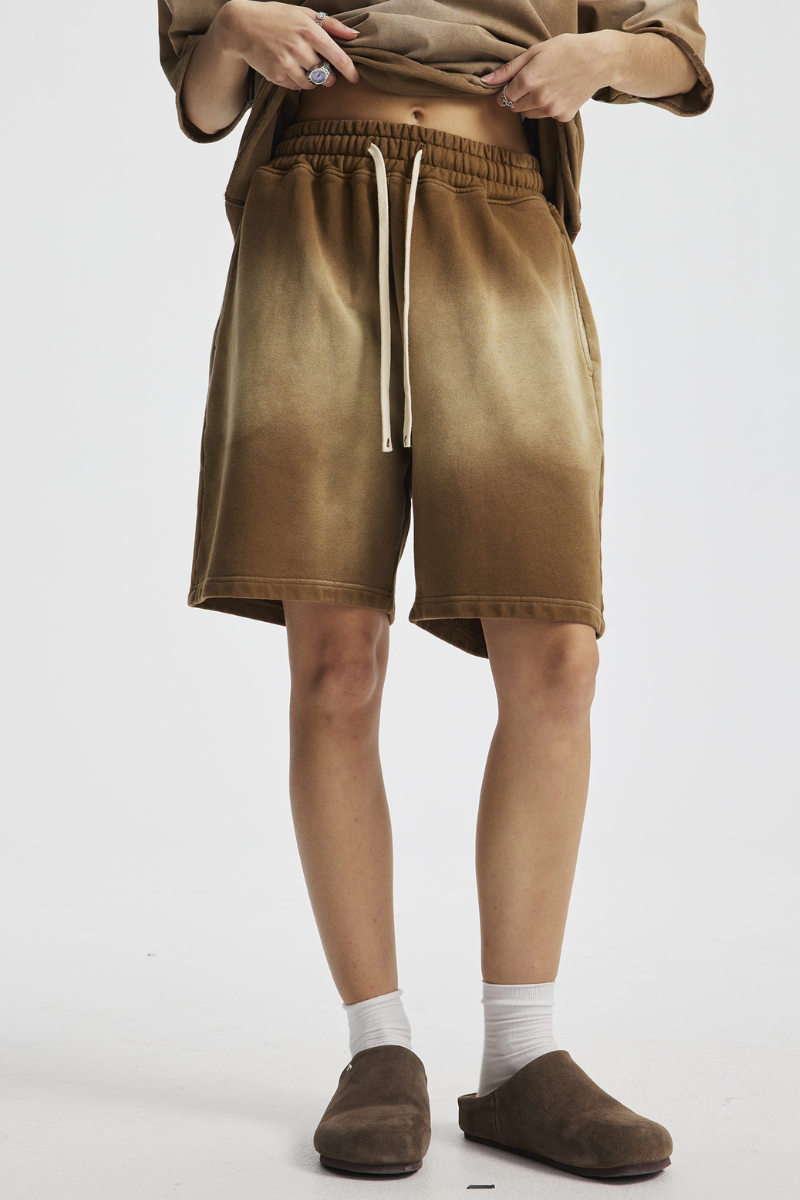 Men's Cotton Streetwear Washed Retro Spray-Painted  Shorts