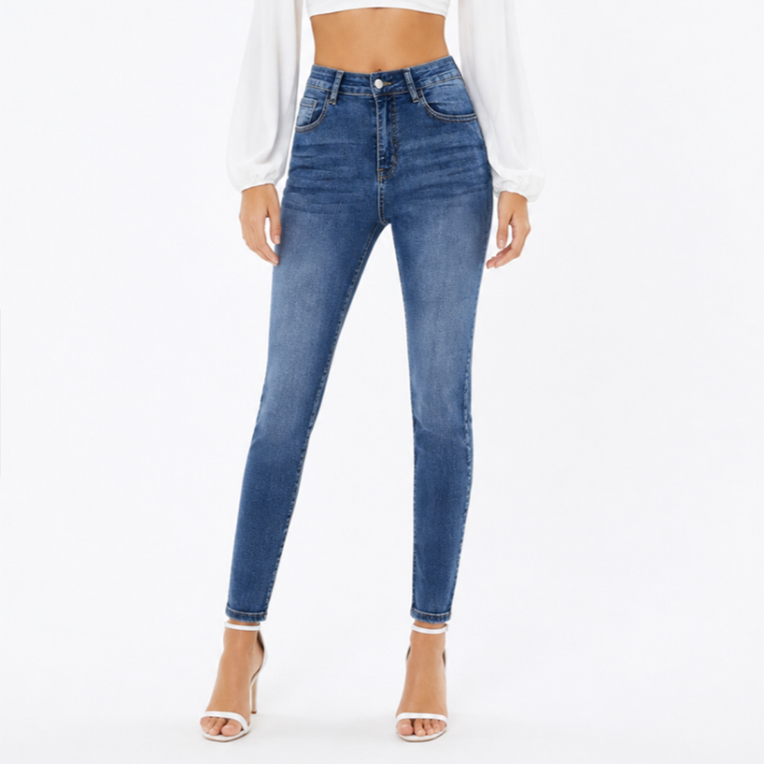 Women's Wash Stretch High Waist Slim Fit Skinny Jeans