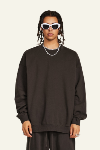 Men's Solid Color Athletic Wear Crewneck Pullover