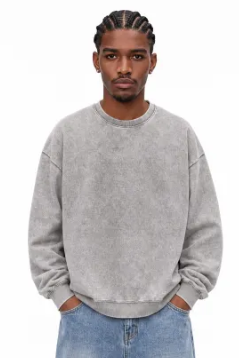 Men Fall Washed Vintage Drop Shoulder Sweatshirt