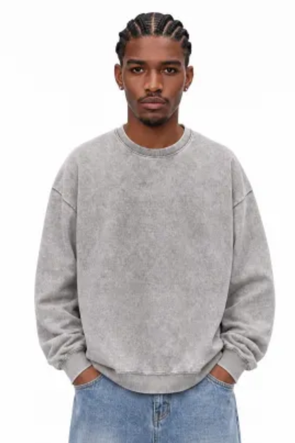 Men Fall Washed Vintage Drop Shoulder Sweatshirt