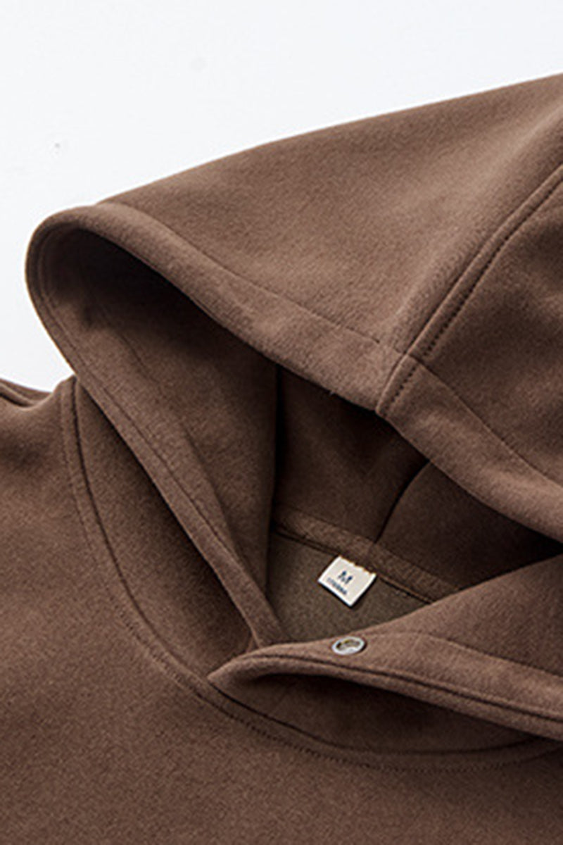 Women's Fall Snap-Button Fleece Kangaroo-Pocket Hoodie