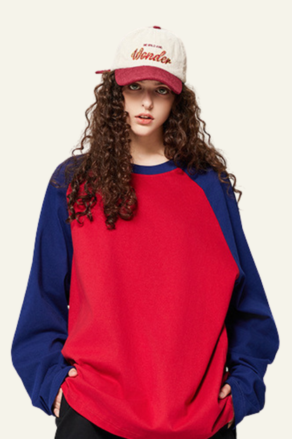 Women's Streetwear Cotton Color Block Long Sleeve T-shirt