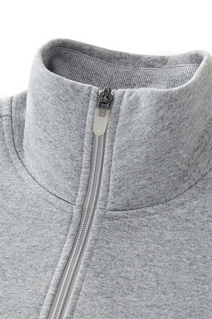 Women's Fall Winter Half-Zip Cropped Drawstring Sweatshirt