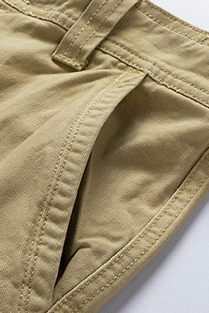 Men's Summer 100% Cotton Multi-Pocket Cargo Shorts