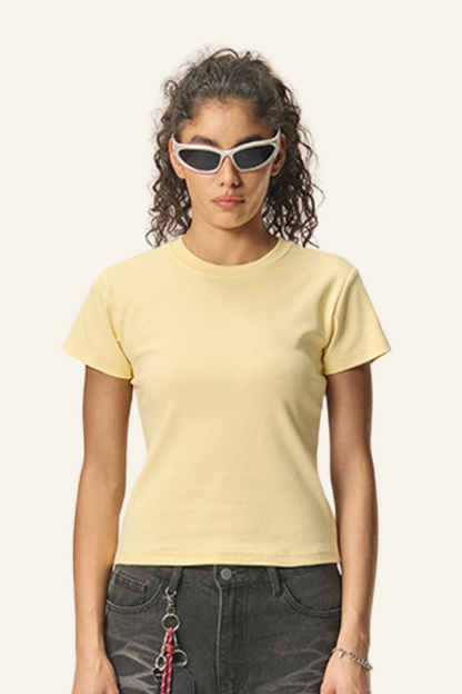 Women's Straight-shouldered spicy short-sleeved T-shirt