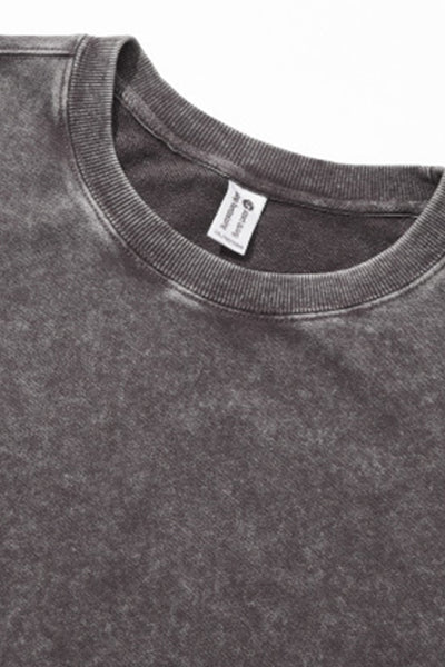 Unisex Fall Clothing Washed Raglan Crew Neck Sweatshirt