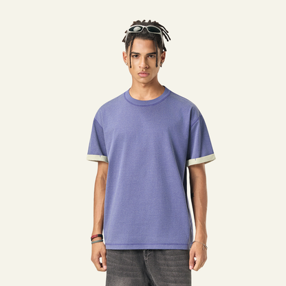 Men's Color-blocked Base Layer Short-sleeved T-shirt