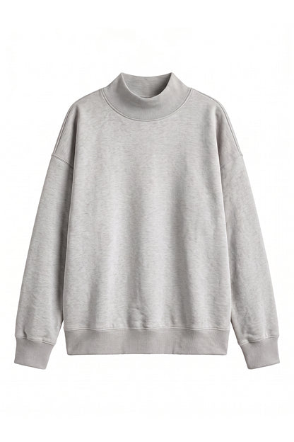 Unisex Fall Fleece Relaxed Mock Neck Sweatshirt
