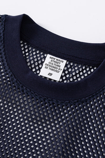 Men's Summer Boxy Mesh Cropped Football Streetwear T-Shirt
