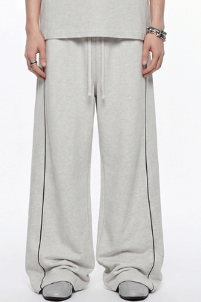 Men's Summer 390g Heavy Curved Colorblock Topstitch Pants