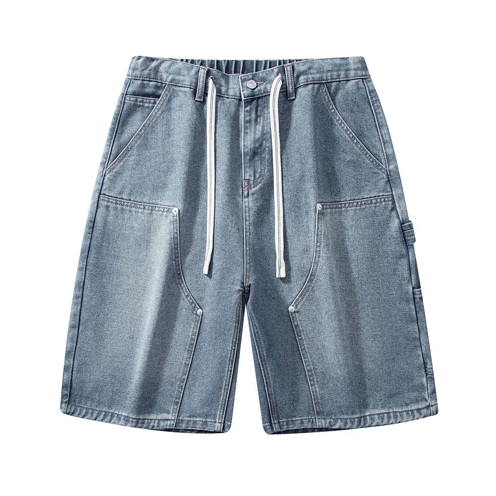 Men's Summer Light Wash Carpenter Baggy Denim Shorts