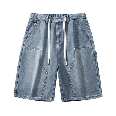 Men's Summer Light Wash Carpenter Baggy Denim Shorts