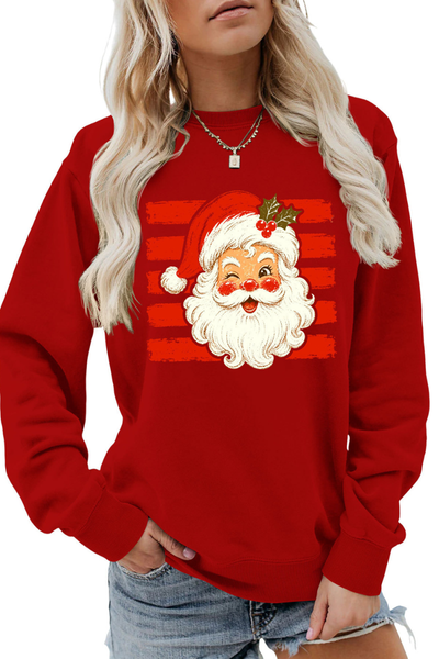 Women Fall Clothing Christmas Santa Graphic Sweatshirt