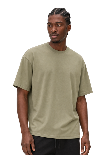 Men‘s Summer 7A AntiMite Cooling 3Stitch Cotton Solid Tee