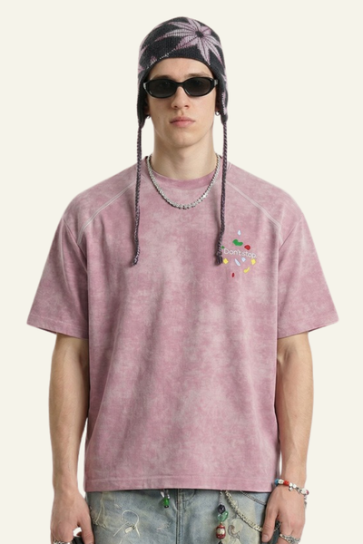 Men's Streetwear Vintage Heart Pattern T-shirt