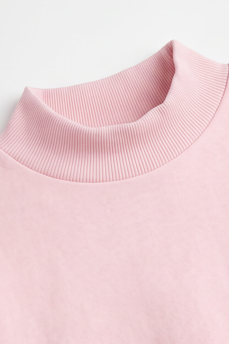 Unisex Fall Fleece Relaxed Mock Neck Sweatshirt