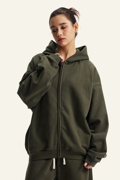 Women's Streetwear Full Zipper Hooded Jacket