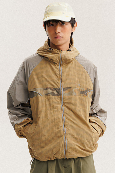 Unisex Retro Colorblock Loose Waterproof Windbreaker Jacket