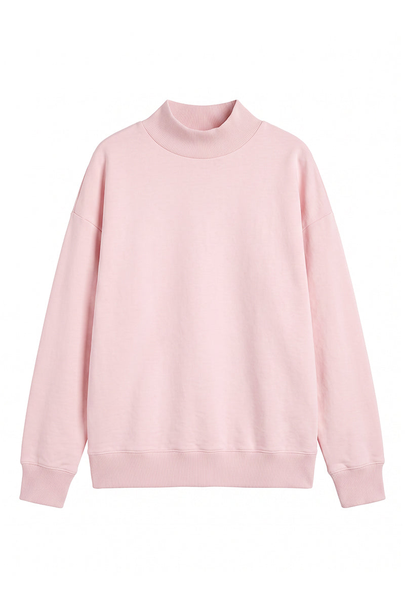 Unisex Fall Fleece Relaxed Mock Neck Sweatshirt