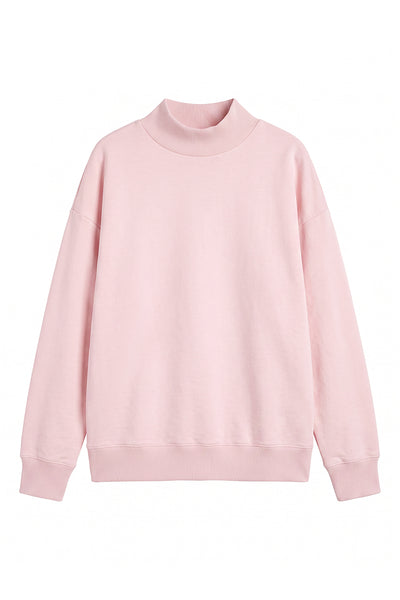 Unisex Fall Clothing Fleece Relaxed Mock Neck Sweatshirt