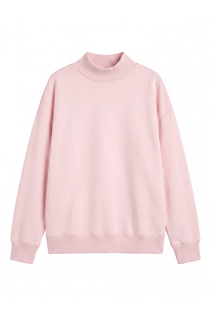 Unisex Fall Fleece Relaxed Mock Neck Sweatshirt