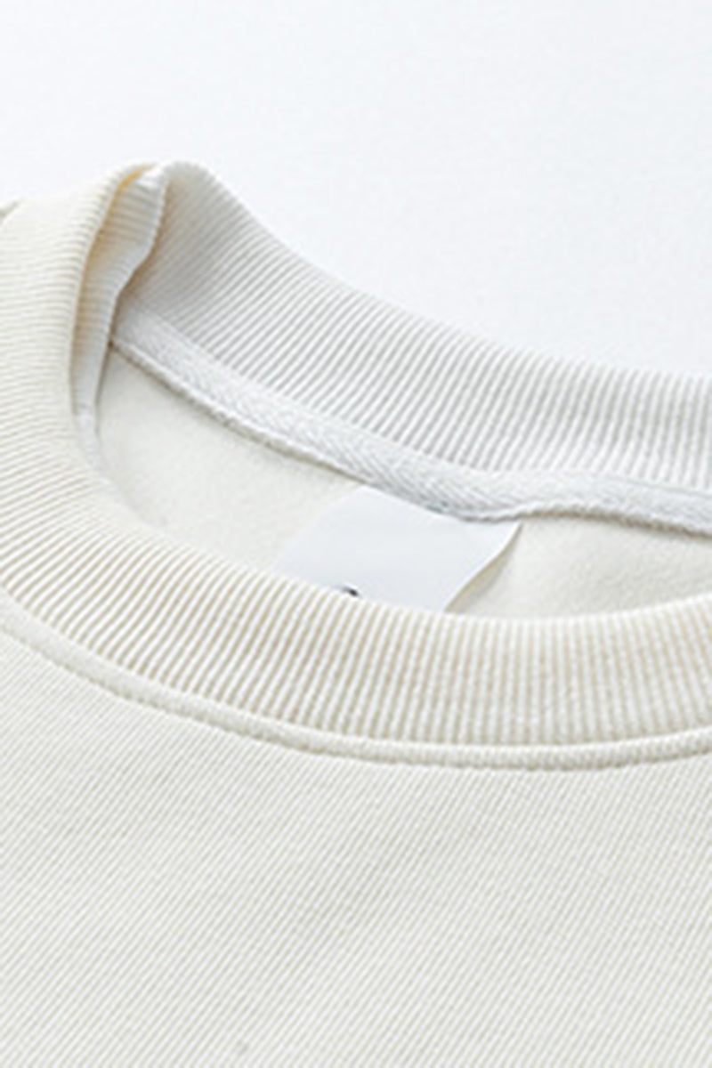 Men's Fall Winter Layered Snap-Button Crewneck Sweatshirt