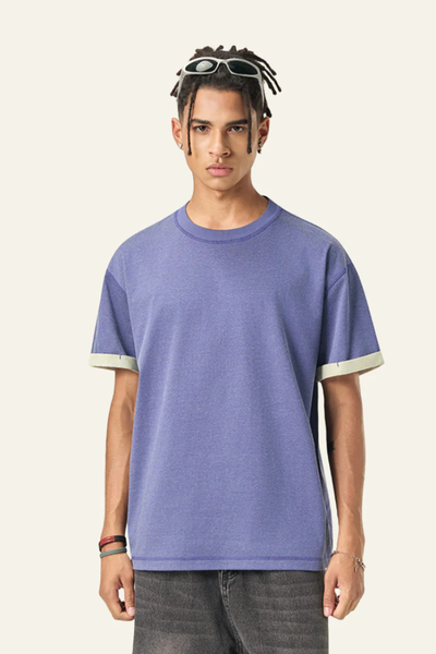 Men's Color-blocked Base Layer Short-sleeved T-shirt